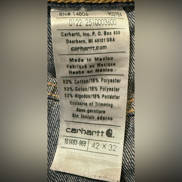 Carhartt Holter Jeans Men’s 42 x 32
Blue Relaxed Fit Heavy Duty Straight Leg - Picture 8 of 11